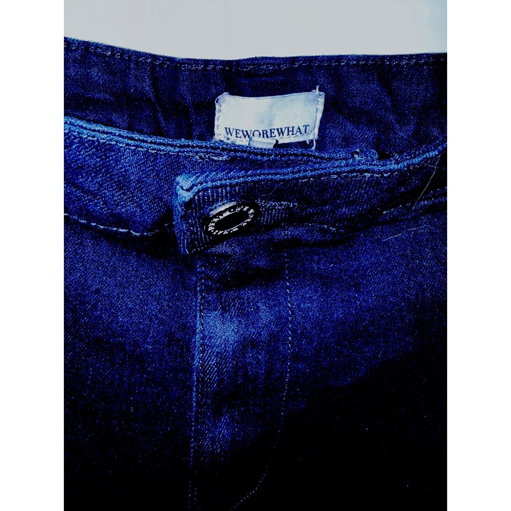 WeWoreWhat Trumpet Flare Shorts‎ Stretch Denim Zuz Indigo Rinse 26 - Picture 3 of 4